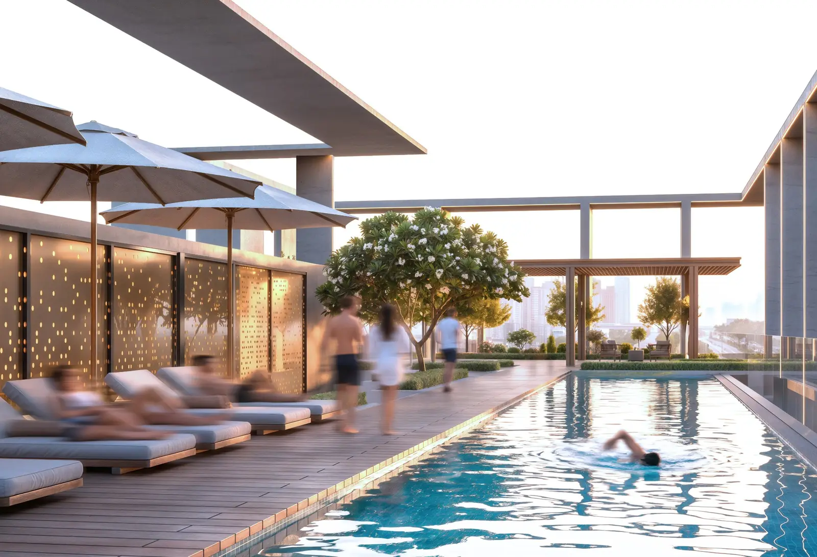 Rooftop pool deck at Kore by Imtiaz