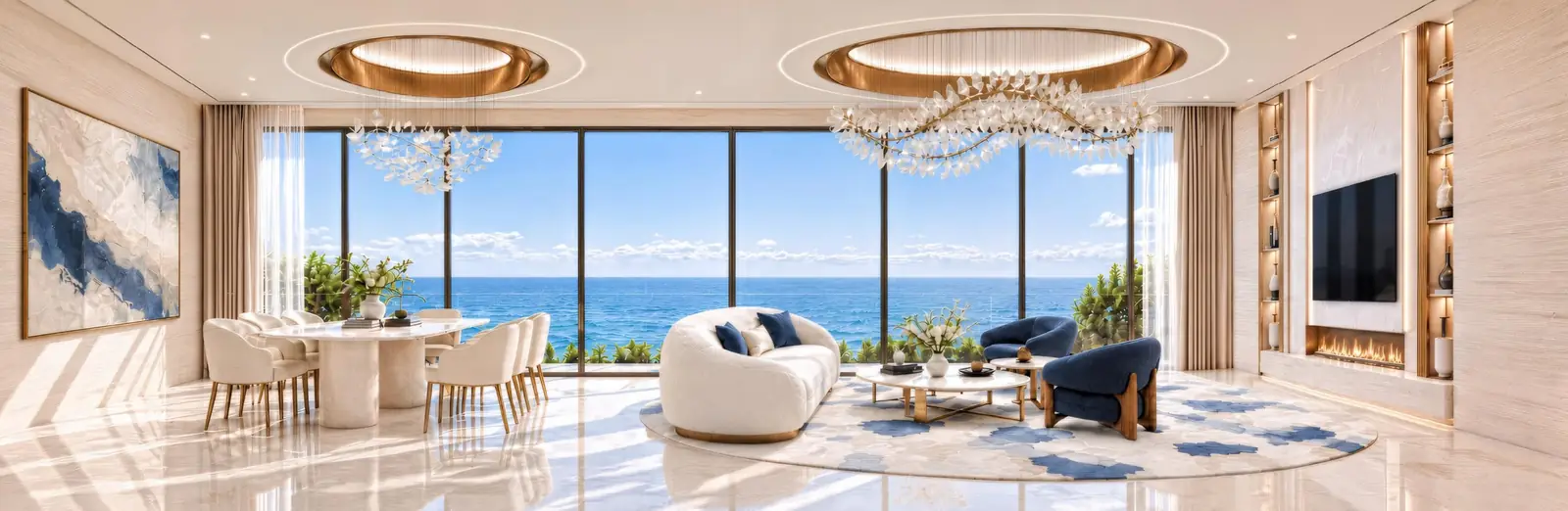 A fully furnished sea-view apartment at Shahrukhz Residences